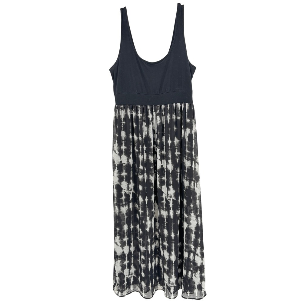 Torrid Womens XL Maxi Dress Black White Sheer Tie Dye Empire Waist  Size XL